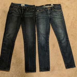 Paige and AG jeans sz 27. Designer